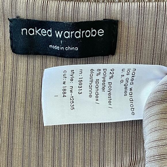 New  ~ NAKED WARDROBE  ~ The Cop Tube Top Size L ~ Bodycon, Layer for Fall - Picture 4 of 4